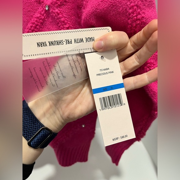 Nanette Nanette Lepore Pink Diamond Knit Crystal Sweater size XL NEW oversized - Picture 7 of 9